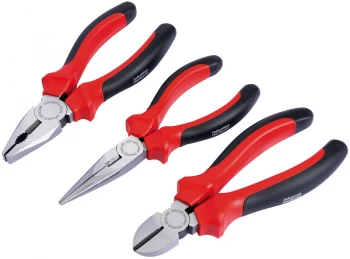 Image of DRAPER 160mm Heavy Duty Pliers Set with Soft Grip Handles (3 Piece) 68001