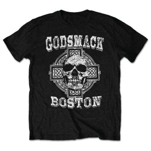 Image of Godsmack - Boston Skull Unisex Medium T-Shirt - Black