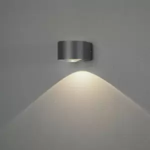 Image of Konstsmide Gela Outdoor Modern Wall Down Light Dark Grey 6W LED, IP54