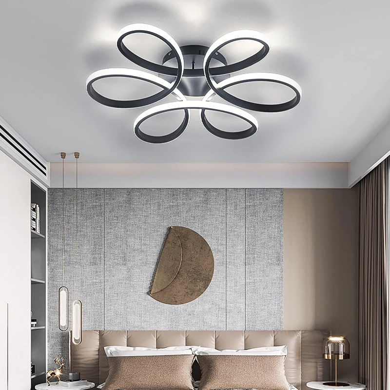 Image of Kabinet UK Petal Semi-Flush Adjustable LED Ceiling Light Black unisex One Size