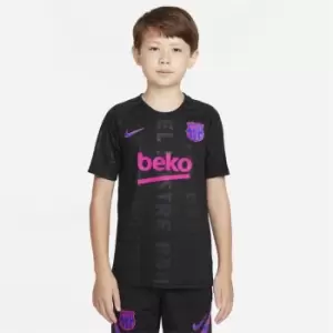 Image of Nike Barcelona European Pre Match Shirt 2021 2022 Junior - Black