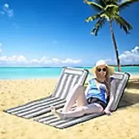 Image of OutSunny Beach Lounge Chair Steel Grey 1,340 x 360 mm Set of 2