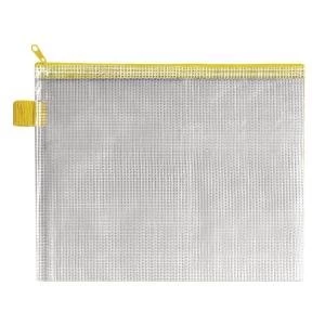 Image of BDS Mesh Zip Bag 255x205mm Yellow Pack of 5 ZIPPER YELLOW