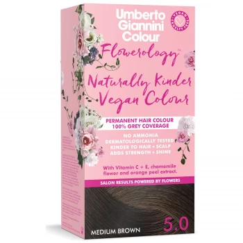 Image of Umberto Giannini Flowerology Naturally Kinder Colour - Medium Brown 5.0 195ml