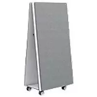 Image of Nobo Move & Meet Mobile Collaboration System 1915569 Lacquered Steel and Fabric 2 Double-Sided Lightweight Removable Magnetic Whiteboards and 2 Whiteb