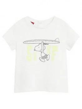 Image of Mango Baby Boys Snoopy Tshirt - White