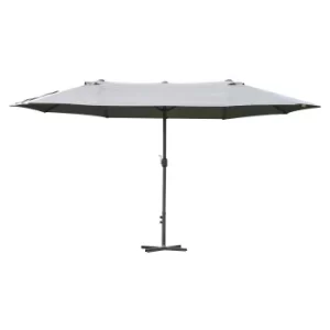 Image of Outsunny 4.6m Garden Parasol Double-Sided Sun Umbrella Patio Market Shelter Canopy Shade Outdoor Grey