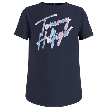 Image of Tommy Hilfiger KG0KG05870-C87 Girls Childrens T shirt in Blue years,5 years,6 years