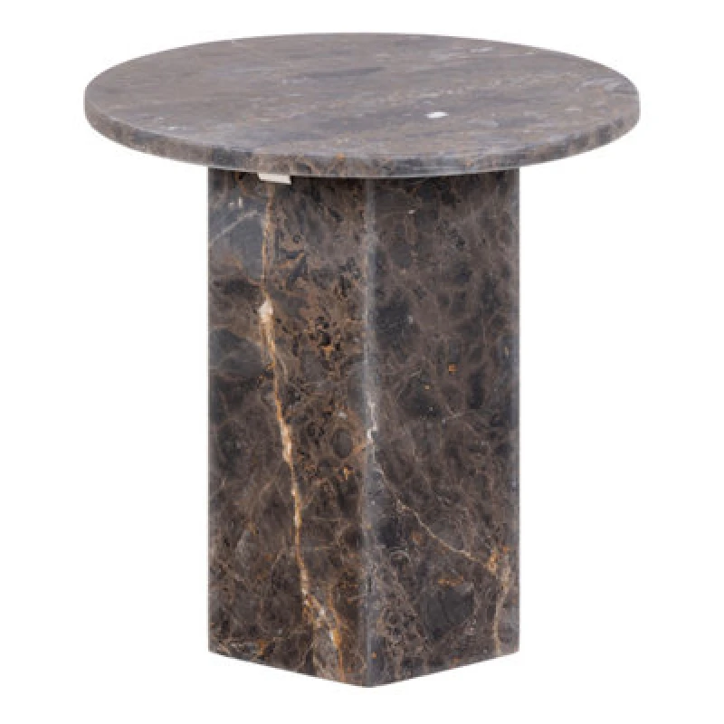 Image of Furniture To Go Naxos Round Side Table In Marron Marble