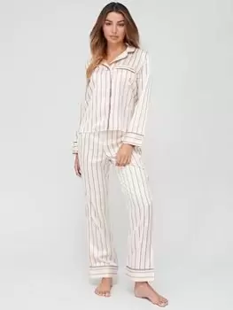 Image of Calvin Klein Satin Pyjama Gift Set - Stripe