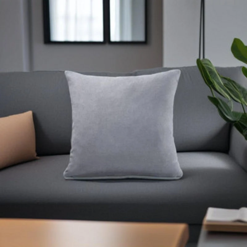 Image of Luxury Living Velvet Chenille Cushion Silver