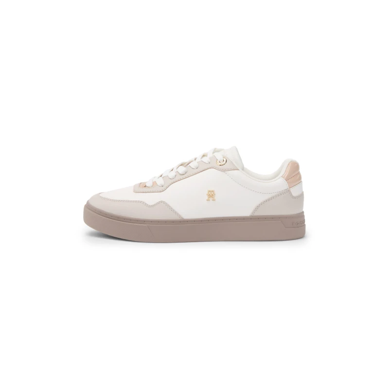 Image of Tommy Hilfiger Womens Cupsole Low-Top Trainers Ecru/Stone/Blsh female 4 (37)