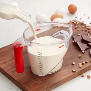 Image of OXO 4 Cup 1 Litre Angled Measuring Jug Clear and Red