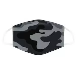 Image of Black & Grey Camouflage Reusable Face Covering - Large