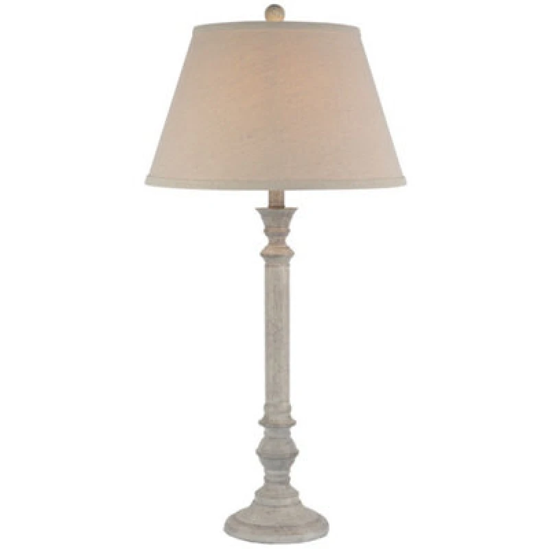 Image of Hill Interiors Liora Table Lamp With Linen Shade - Resin - L41 X W41 X H79cm - White
