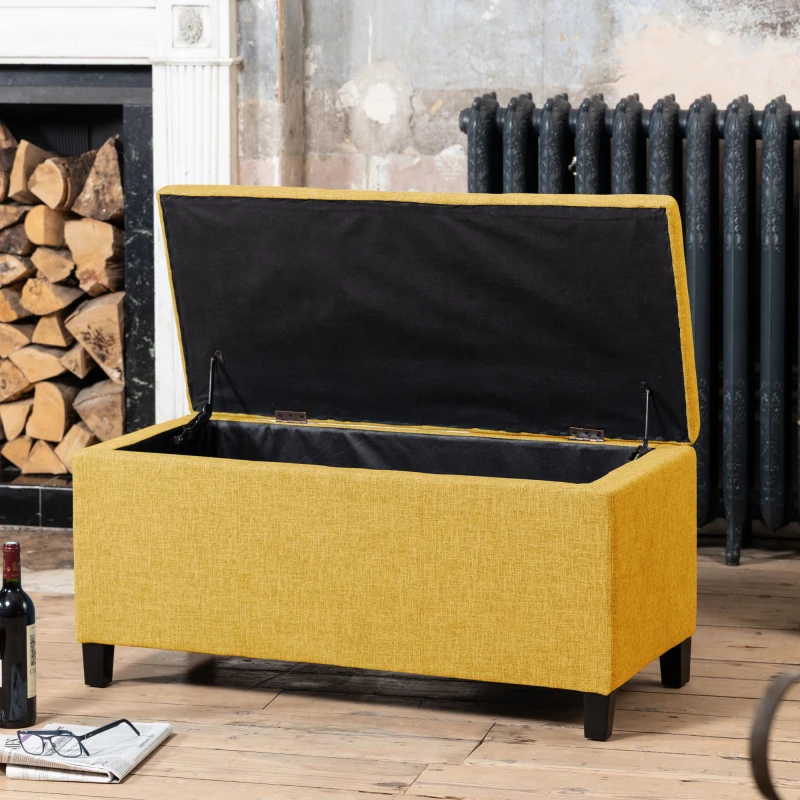 Image of Artemis Home Henbury Storage Ottoman in Yellow Yellow Unisex