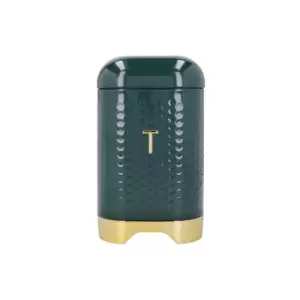 Image of Textured Hunter Green Tea Canister - Lovello