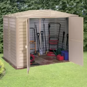 Image of 8' x 5'3" Saffron Plastic Vinyl Apex Shed (Includes Foundation Kit and Skylight) (2.39m x 1.6m)