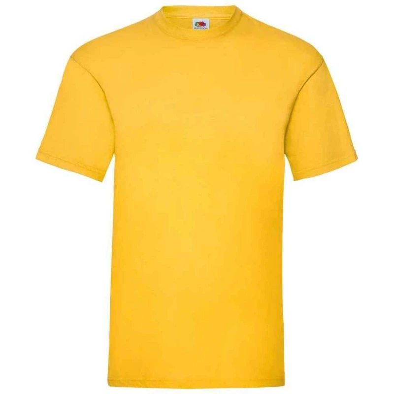 Image of Fruit Of The Loom Fruit of the Loom Men Valueweight T-Shirt in Bright Yellow Size: Small Bright Yellow S Male 5063527512048