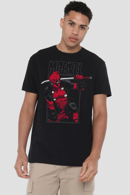 Image of Marvel Marvel Sword Cotton Mens T-Shirt Black Black