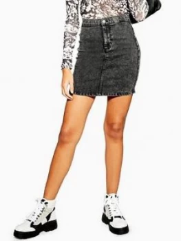 Image of Topshop Acid Wash Joni Skirt - Washed Black
