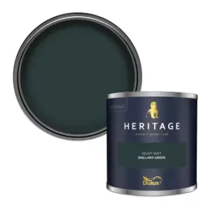 Image of Dulux Heritage Velvet Matt Mallard Green Matt Emulsion Paint 125ml