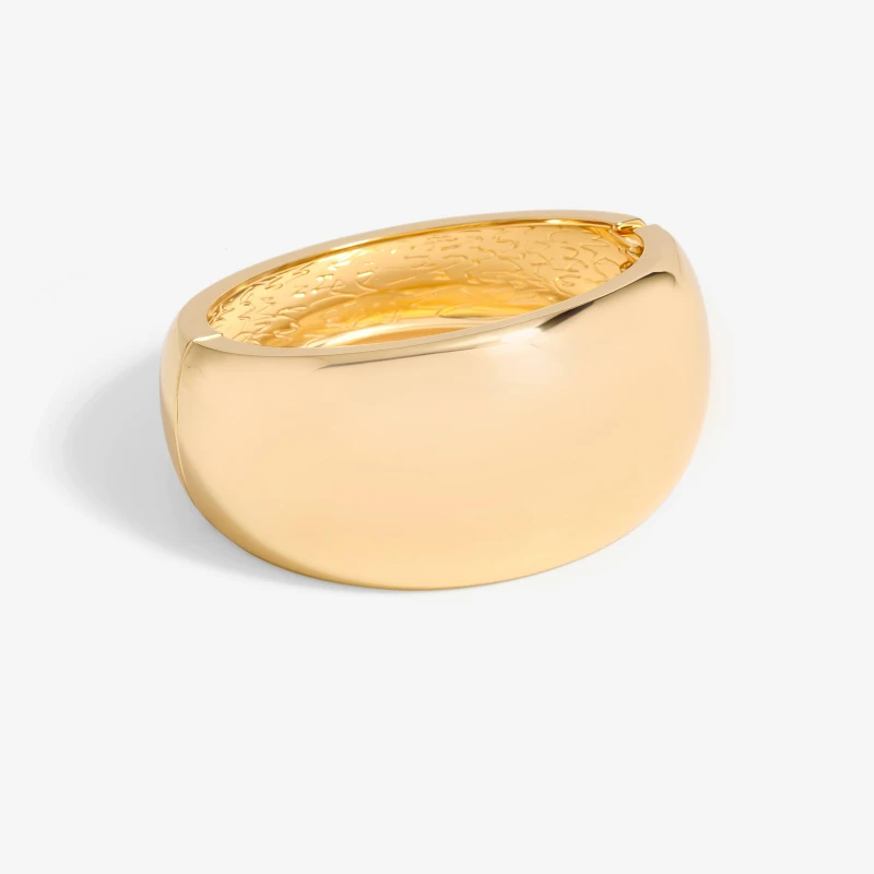 Image of Jon Richard Gold Plated Wide Polished Cuff Gold