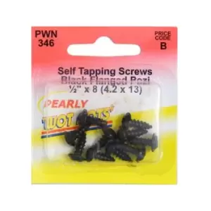Image of Wot-nots - Screw Self Tap Flanged - 1/2in. x 8 Black - Pack of 10 - PWN346