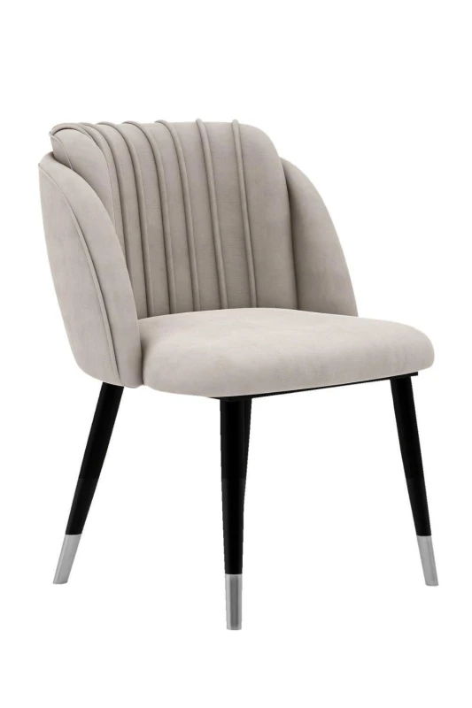 Image of Life Interiors Single' Milano Velvet Dining Chair' Upholstered Dining Room Chair Grey