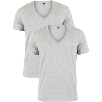Image of G-Star Raw 2 Pack V-Neck Logo T-Shirts mens T shirt in Grey - Sizes UK XS,UK M