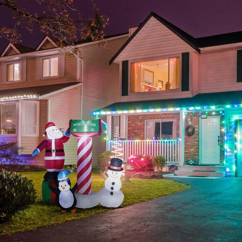 Image of SO Christmas Inflatable Christmas Santa & Snowman - 1.6m Multi unisex One Size