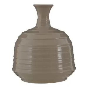 Image of Premier Housewares Complements Ceramic Medium Vase Ribbed - Taupe