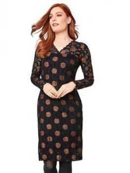Image of Joe Browns Sparkle Lace Dress, Black, Size 10, Women