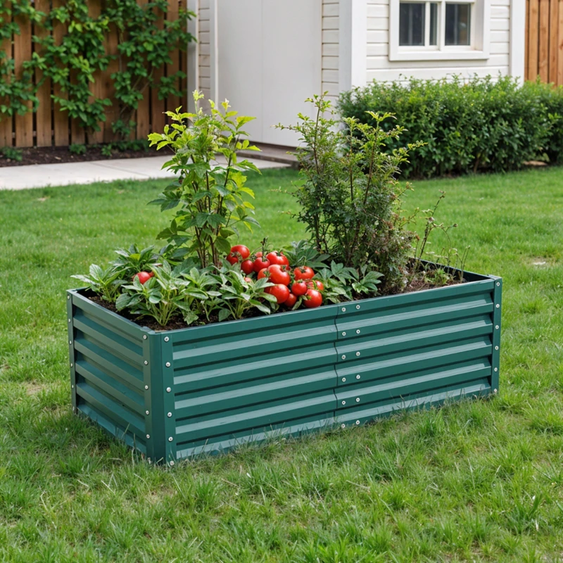 Image of Breeins Metal Rectangular Raised Garden Bed Green Green unisex One size