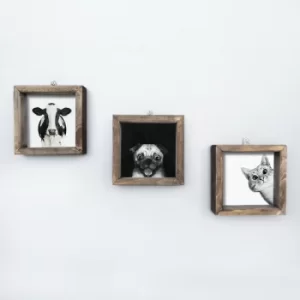 Image of UKZM006 Multicolor Decorative Framed MDF Painting (3 Pieces)