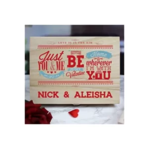 Image of Personalised Be My Valentine Wooden Sweet Box with 6 Compartments
