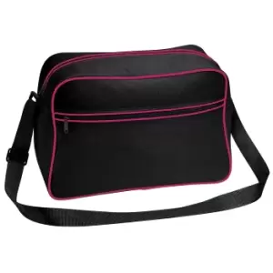 Image of Bagbase Retro Adjustable Shoulder Bag (18 Litres) (One Size) (Black/Fuchsia)