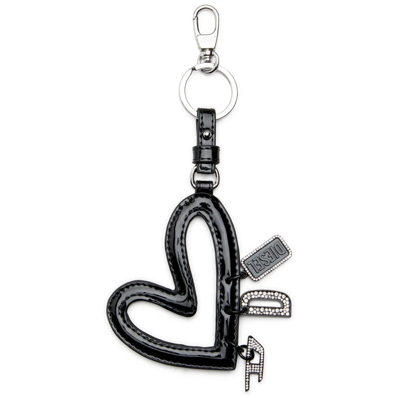 Image of Diesel Womens Charm Wallet Strap Keyrings Black female One Size