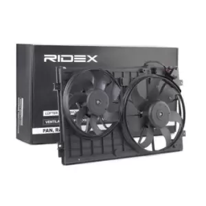 Image of RIDEX Cooling Fan VW,AUDI,SKODA 508R0027 1K0121207BB,1K0121207T,1K0959455BC Radiator Fan,Fan, radiator 1K0959455CS,1K0959455CT,1K0959455DG,1K0959455EA