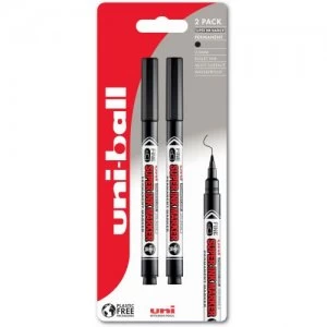 Image of Uni Super Ink Marker PNA-125 BK Plastic Free Packaging PK2