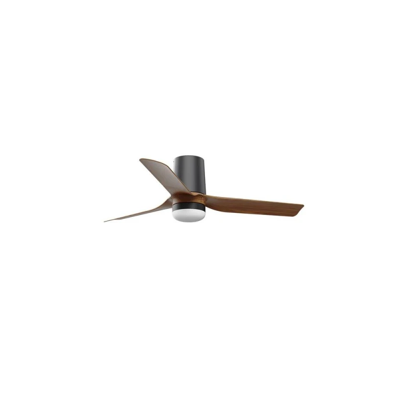 Image of Netlighting Mini Punt Tub Small LED Black Dark Wood DC Ceiling Fan 6 Speed Black Unisex