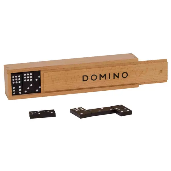 Image of Goki Dominoes In Wooden Box - 55 Tiles