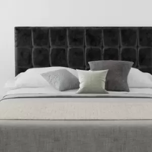 Image of Sinatra Upholstered Headboard, Mirazzi Velvet, Black - Headboard 60cm Size King (150x200)
