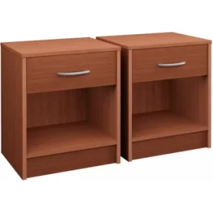Image of 2x Night Stand Table with Drawer 50x40x35cm