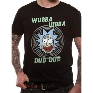 Image of Rick And Morty - Wubba Lubba Mens X-Large T-Shirt - Black