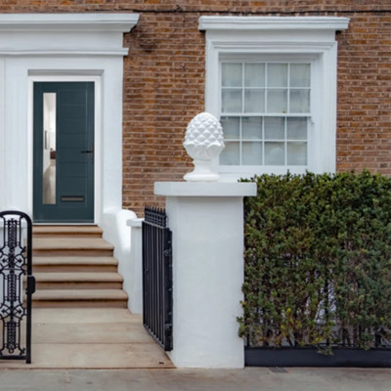 Image of Lacerta Composite Door Monza 7016 Grey 890mm X 2090mm Open In Left Hand Clear Glass 10 Year Guarantee - Free Delivery & Smart Lock