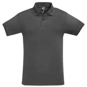 Image of SOLS Mens Perfect Pique Short Sleeve Polo Shirt (S) (Dark Grey)
