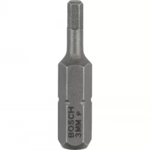 Image of Bosch Hex Extra Hard Screwdriver Bit Hex 3mm 25mm Pack of 3