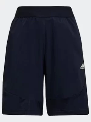 Image of Boys, adidas Xfg Aeroready Sport Shorts, Black/White, Size 11-12 Years