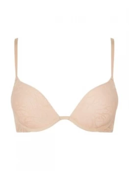 Image of DKNY Signature scribble plunge push up bra Nude